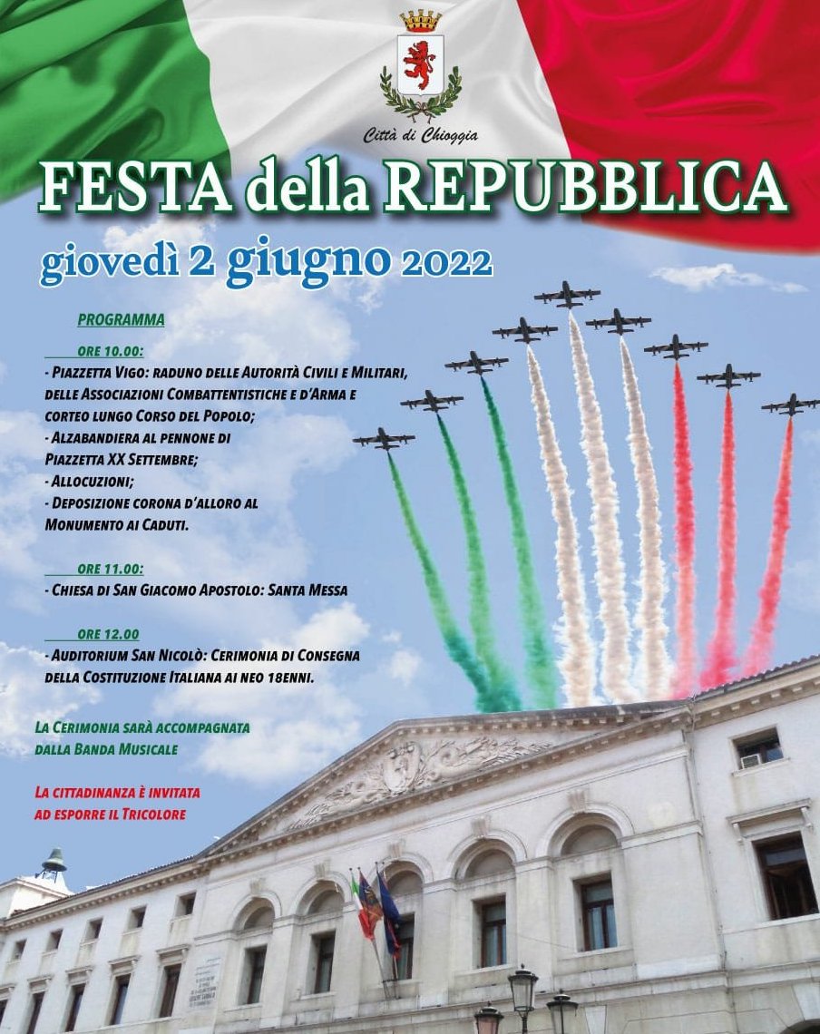 locandina festa della Repubblica Comune Chioggia