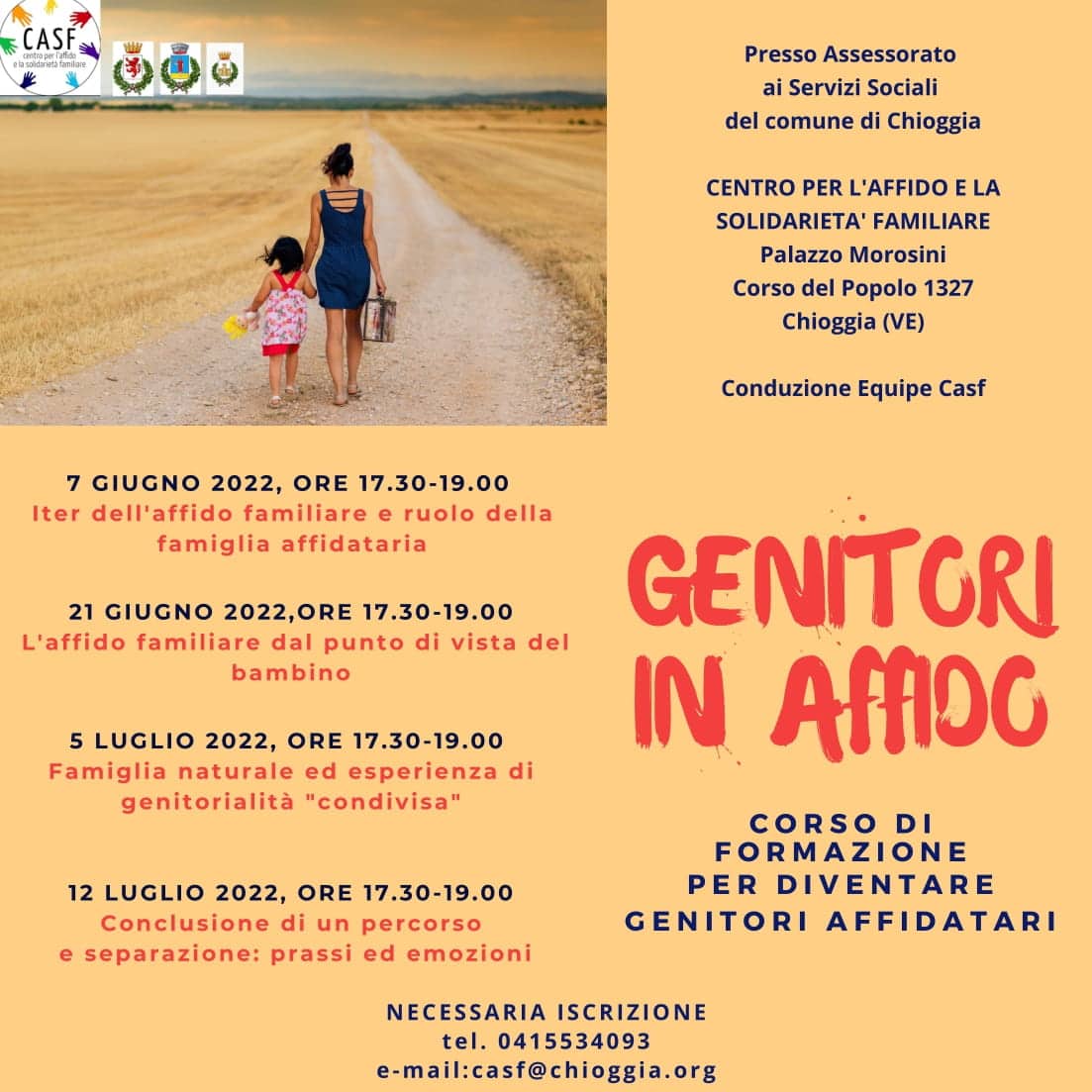 locandina genitori in affido