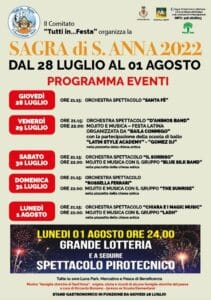 locandina calendario eventi sagra di Sant'Anna